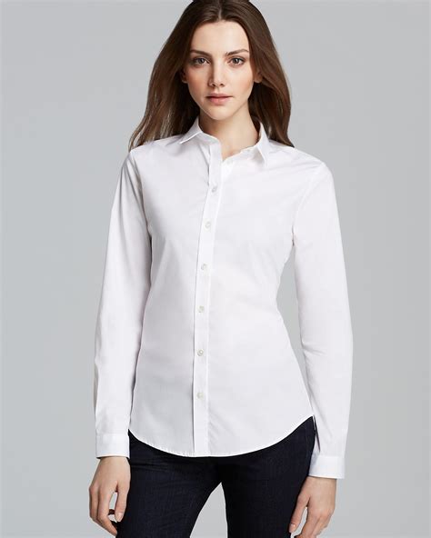 burberry brit basic button down blouse|burberry store online.